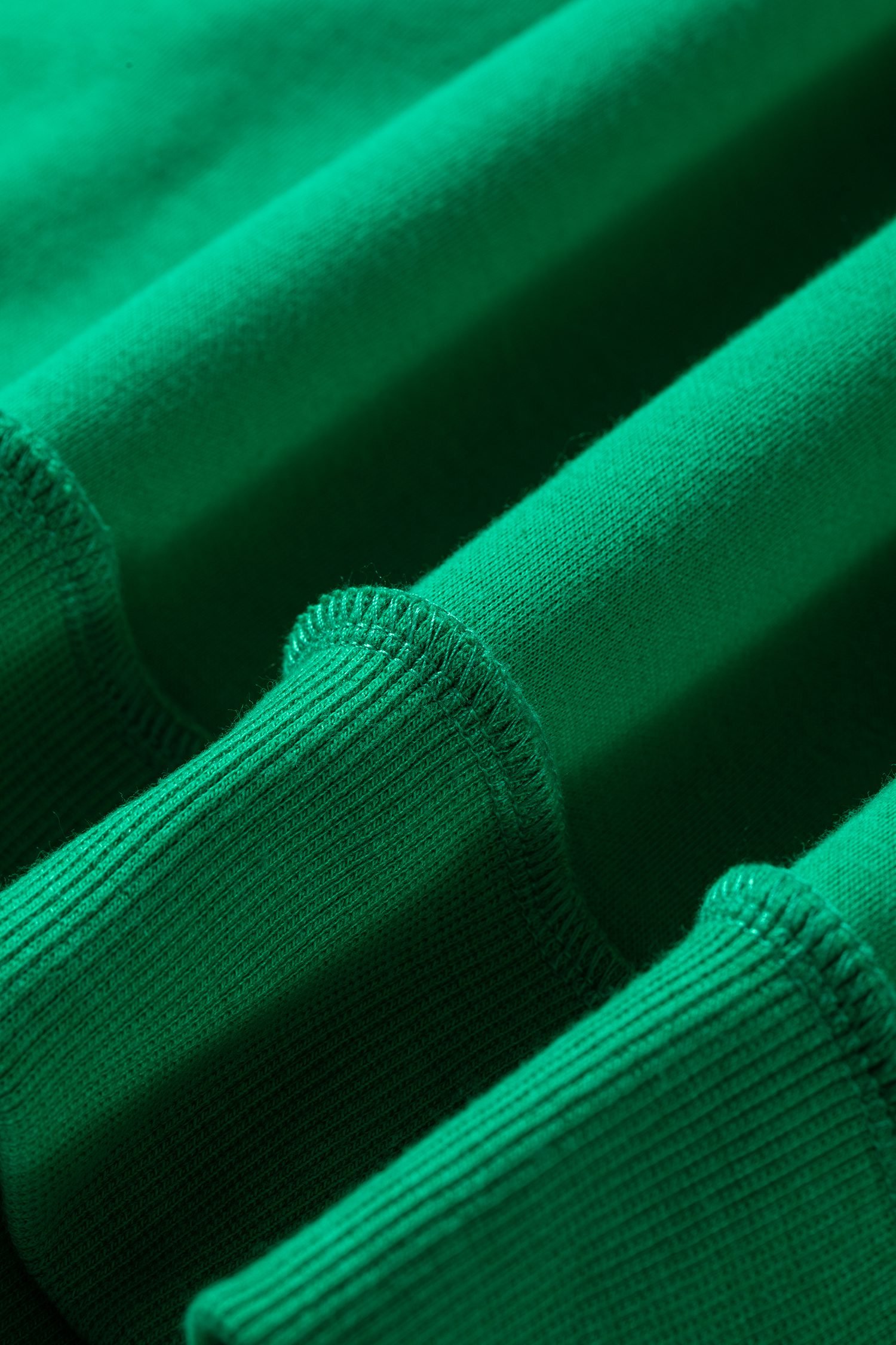 Bright Green Oversize Drop Shoulder Reversible Mock Neck Sweatshirt