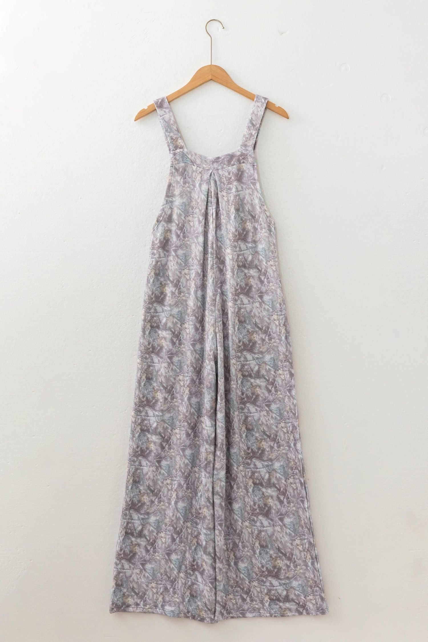 Brown Camouflage Twist Ribbed Sleeveless Full-Length Casual Jumpsuit