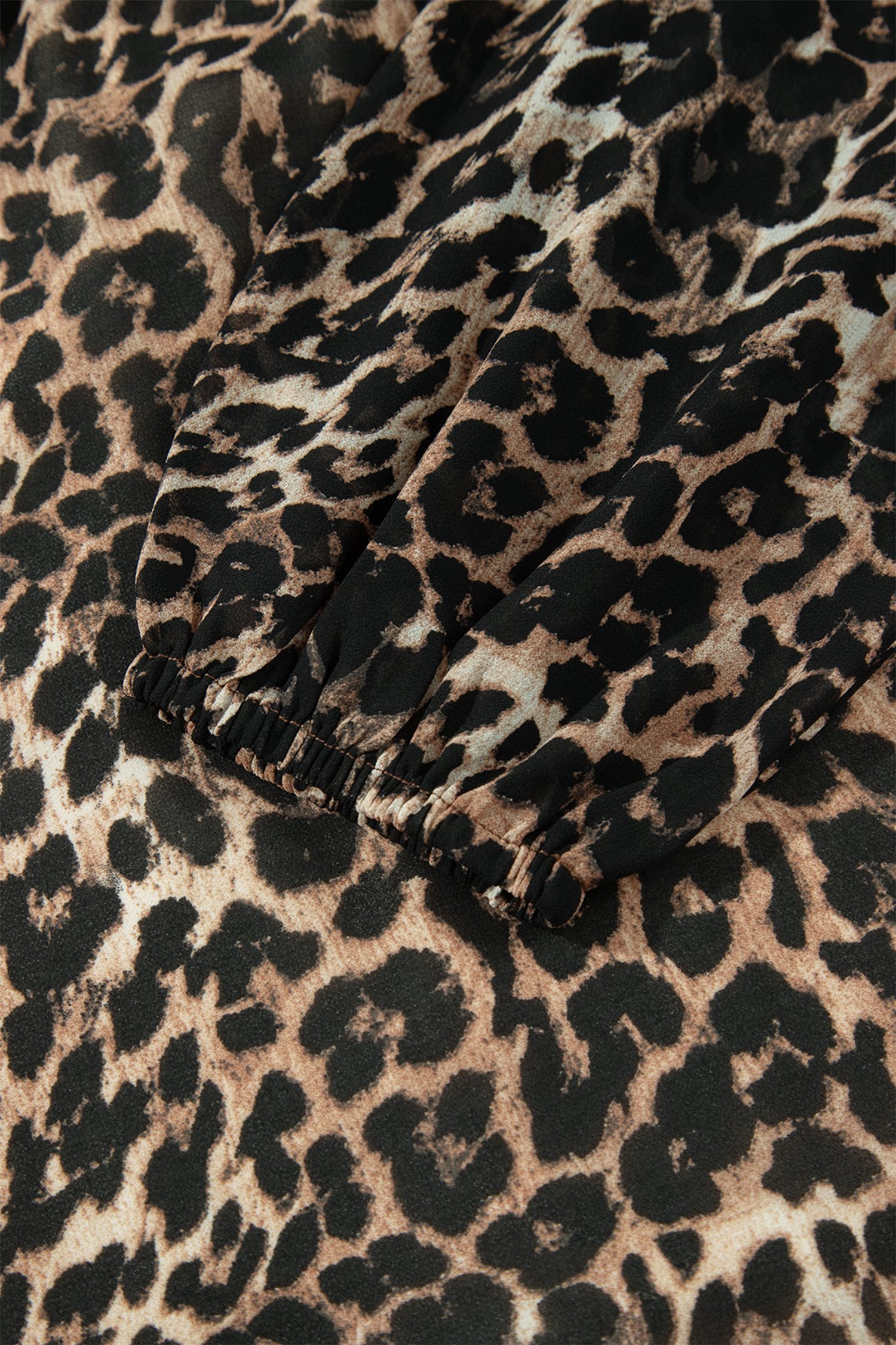 Brown Leopard Print Long Sleeve Short Shift Dress