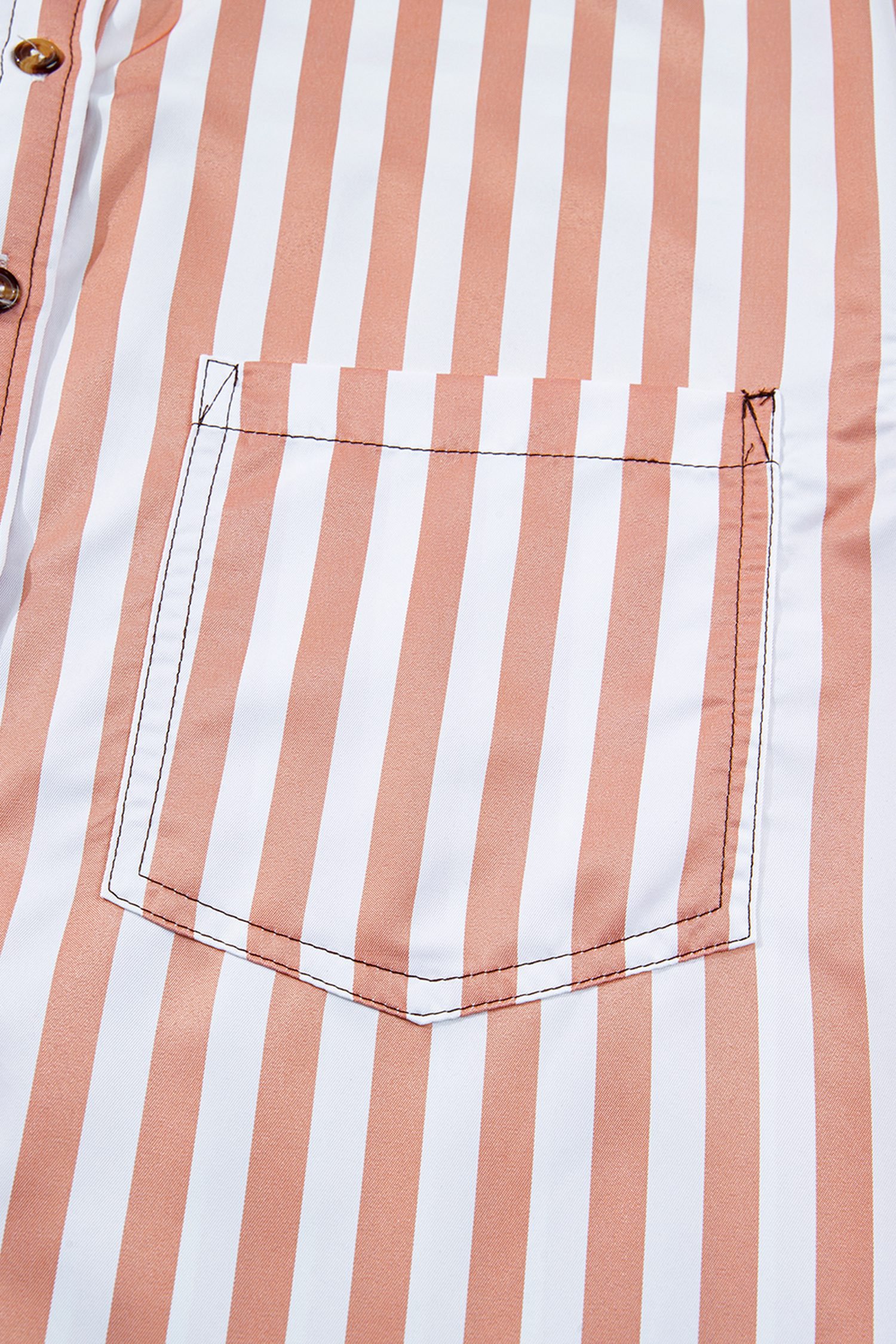 Brown Stripe Western Button Down Long Sleeve Casual Shirt