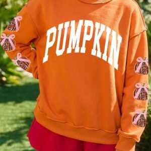 Carrot Sequined Pumpkin Applique Pumpkin Graphic Customized Sweatshirt