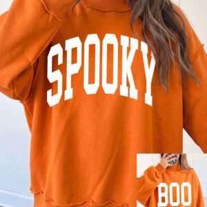 Carrot SPOOKY/ BOO Double Side Print Halloween Reversible Mock Neck Sweatshirt