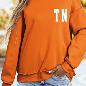 Carrot TN TENNESSEE Letter Print Exposed Seam Detail High Neck Sweatshirt