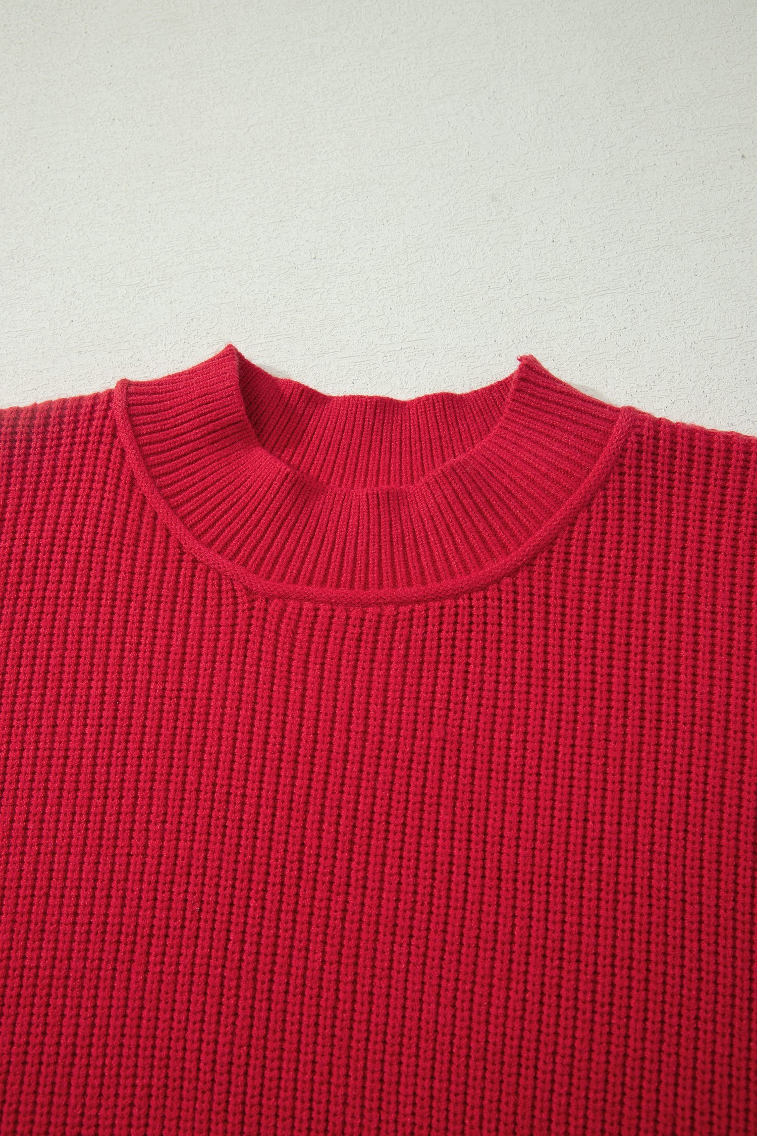 Red Dahlia Long Sleeve Ribbed Knit Stand Neck Regular Fit Sweater - Image 9