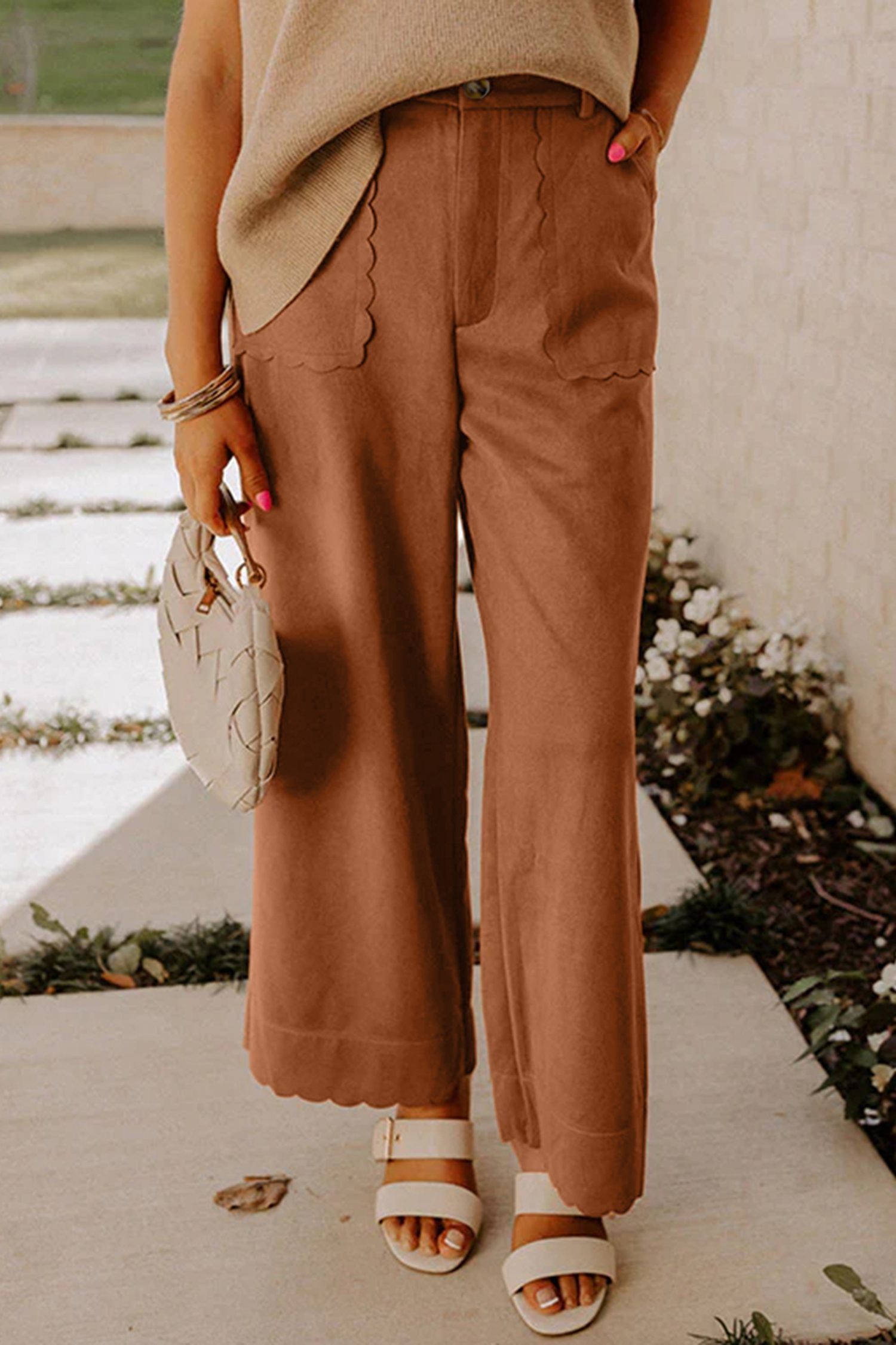 Thai Curry Scalloped Edge Pocket Full-Length Pant - Image 3