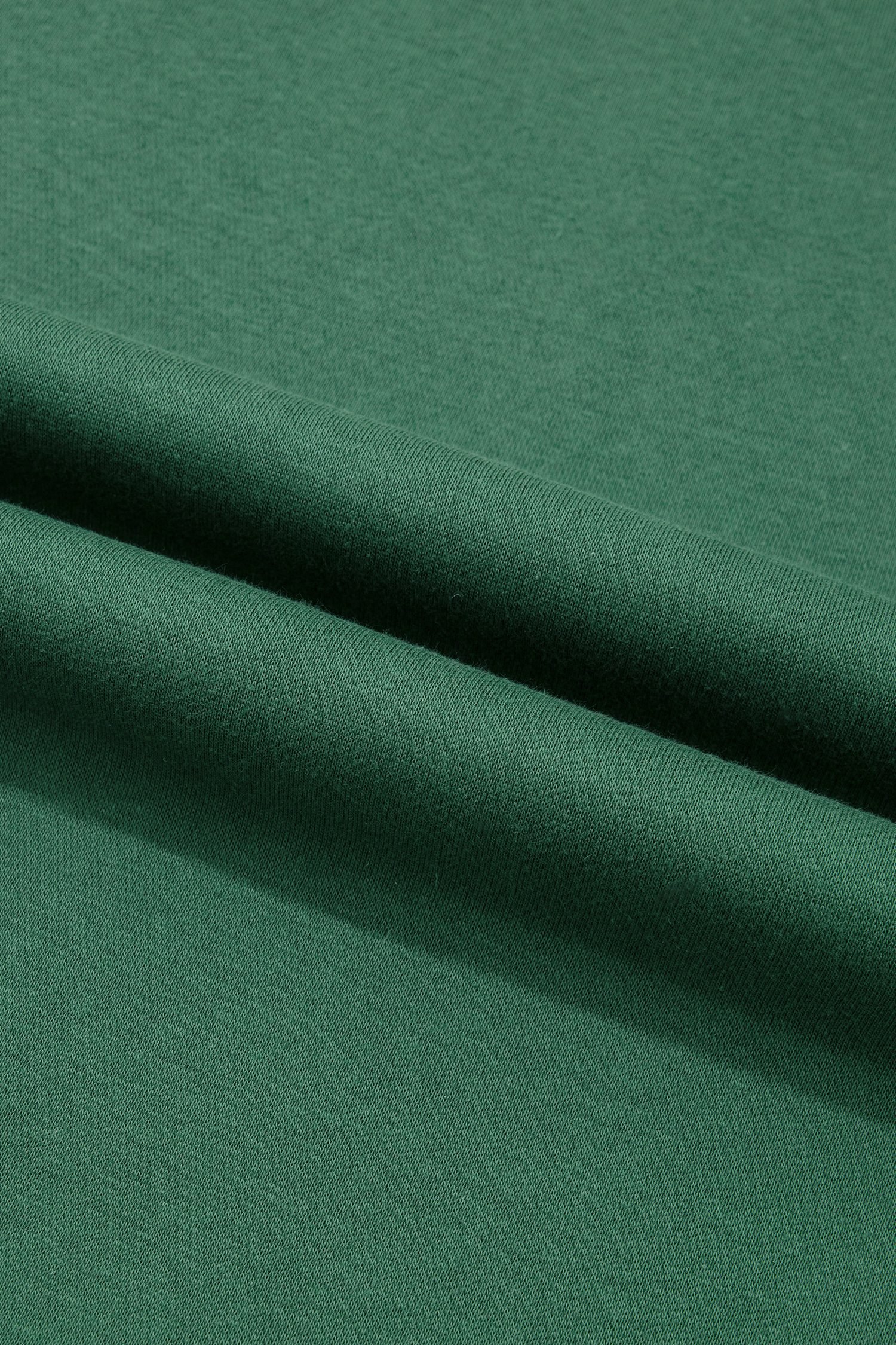 Dark Green Colorblock Polka Dot Contrast Trim Oversized Sweatshirt
