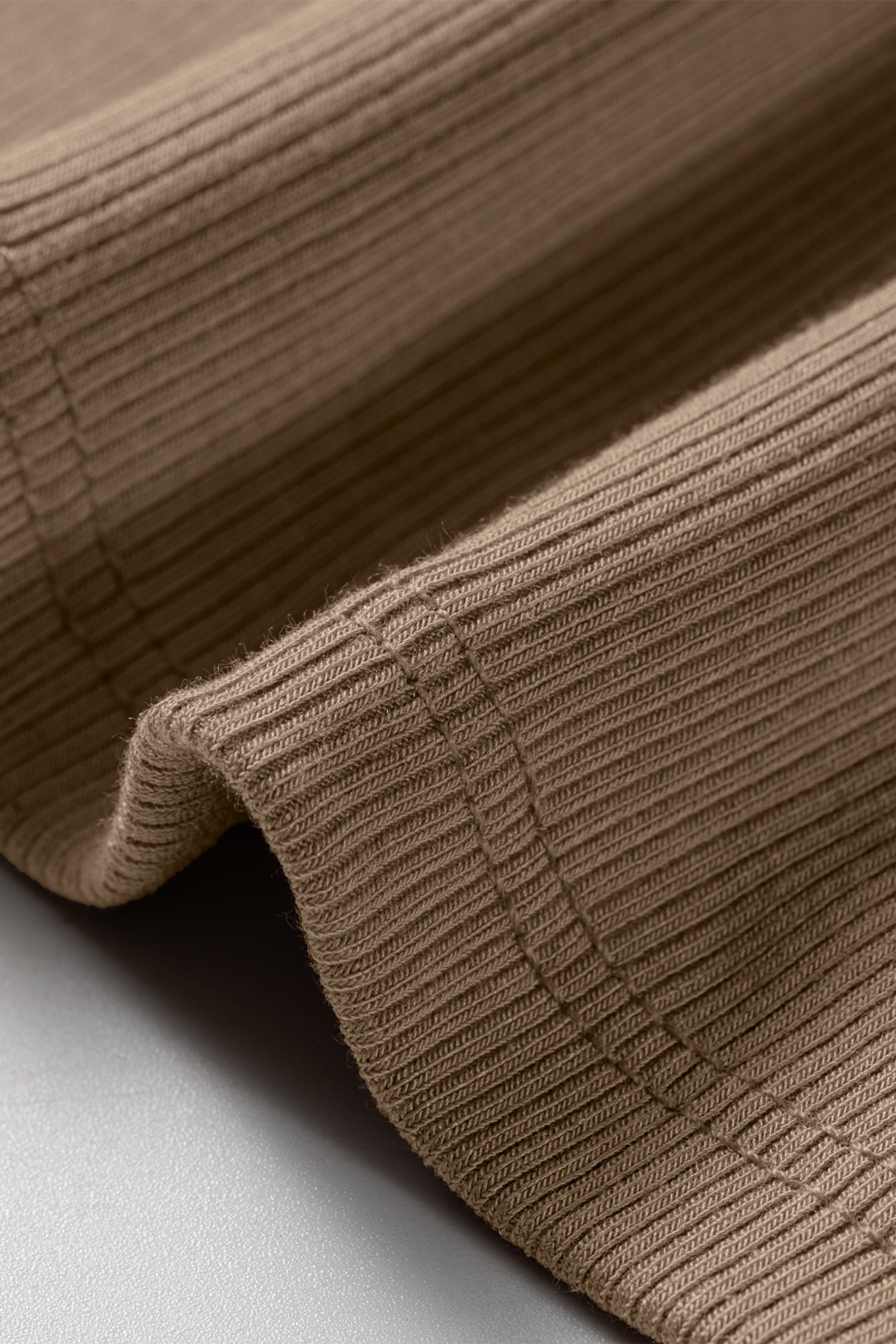 Dark Khaki Slim Ribbed Padded Tank Top