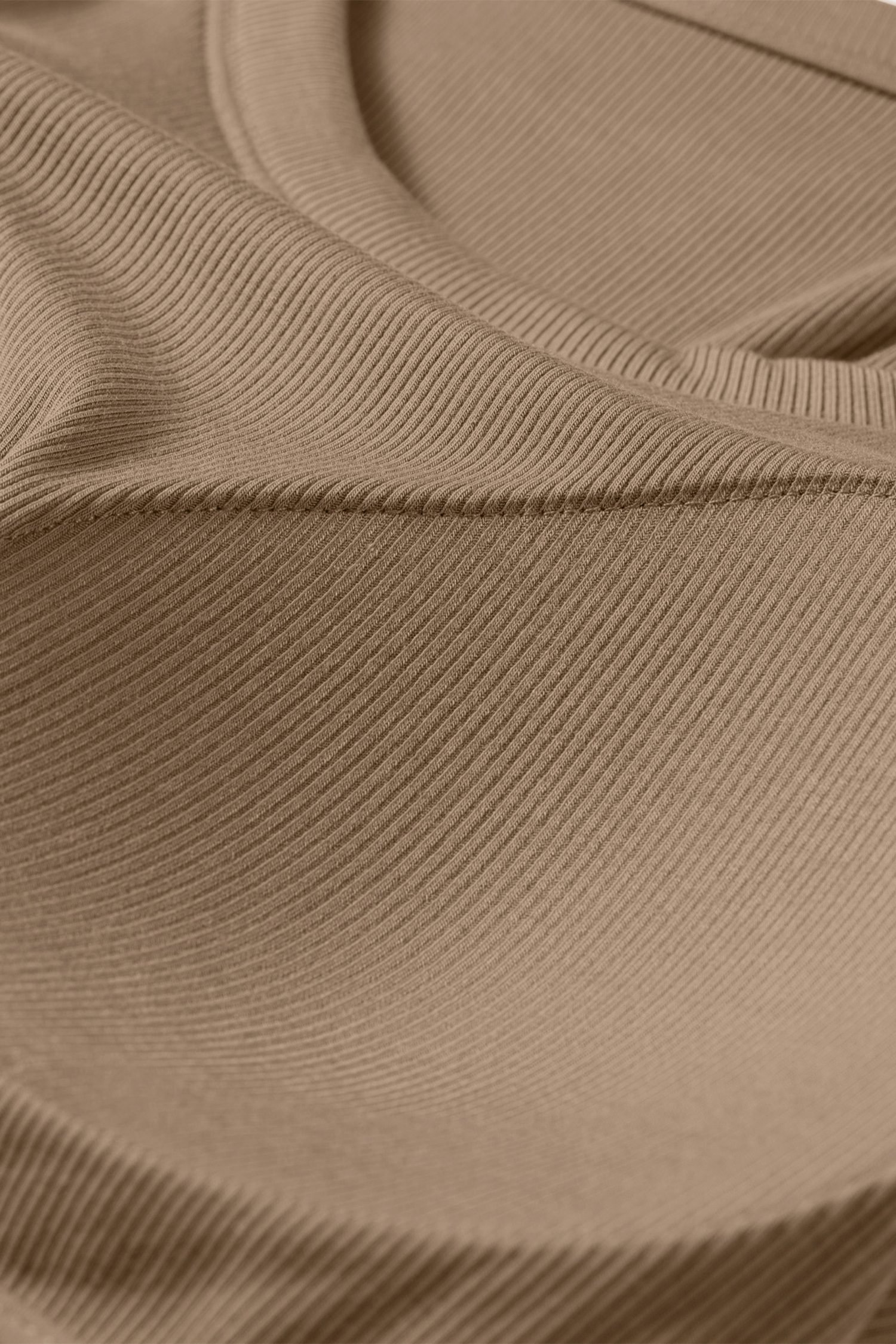 Dark Khaki Slim Ribbed Padded Tank Top
