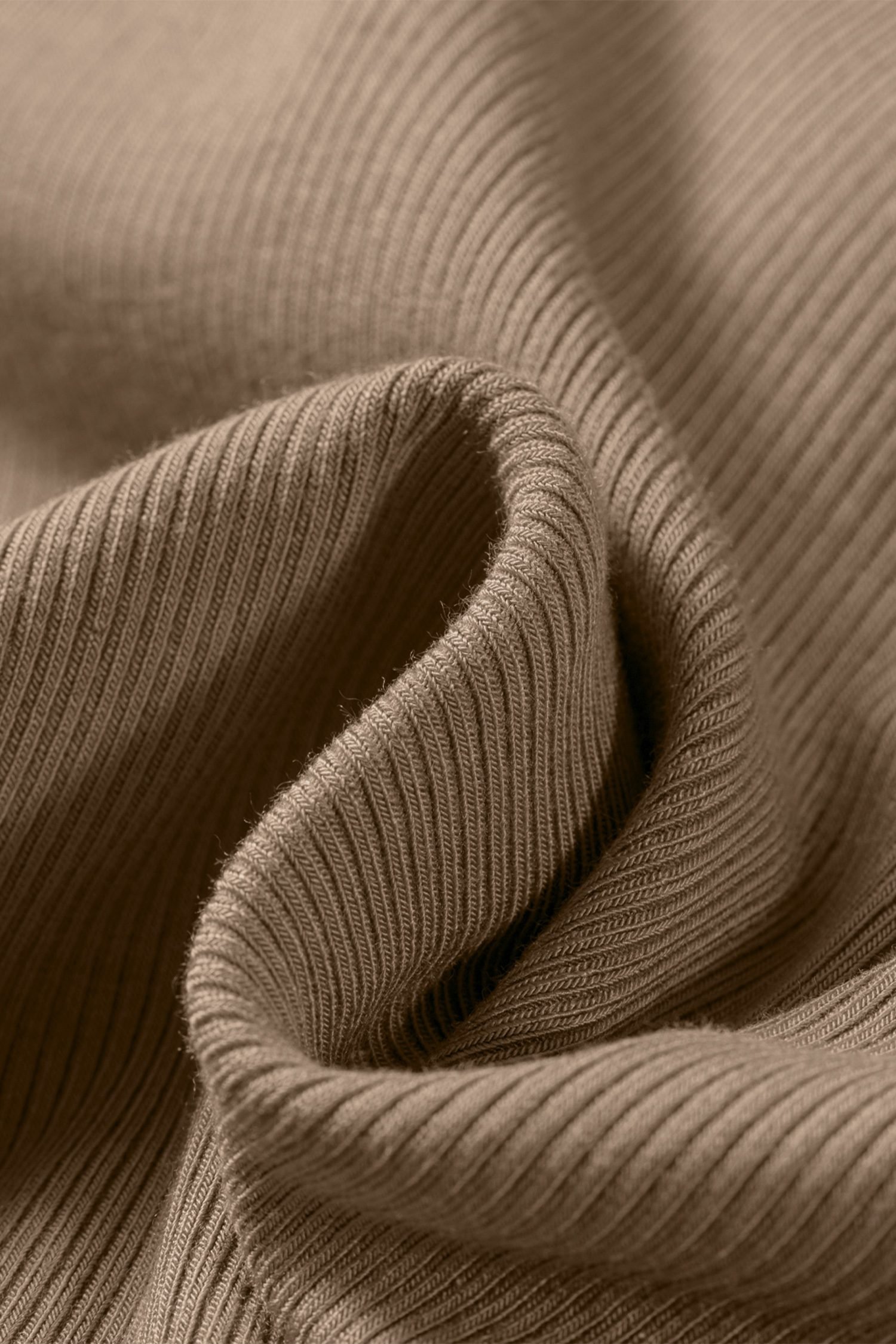 Dark Khaki Slim Ribbed Padded Tank Top