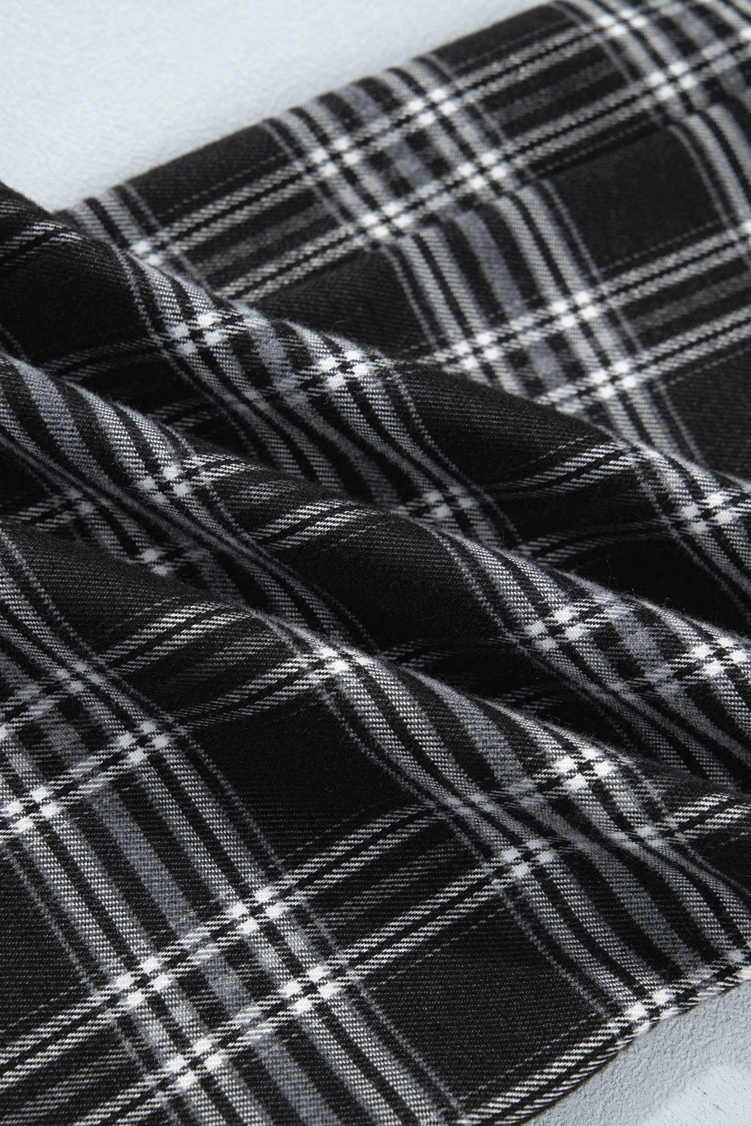 Black Frenchy Plaid Pattern Contrast Drawstring Waist Wide Leg Pants - Image 12