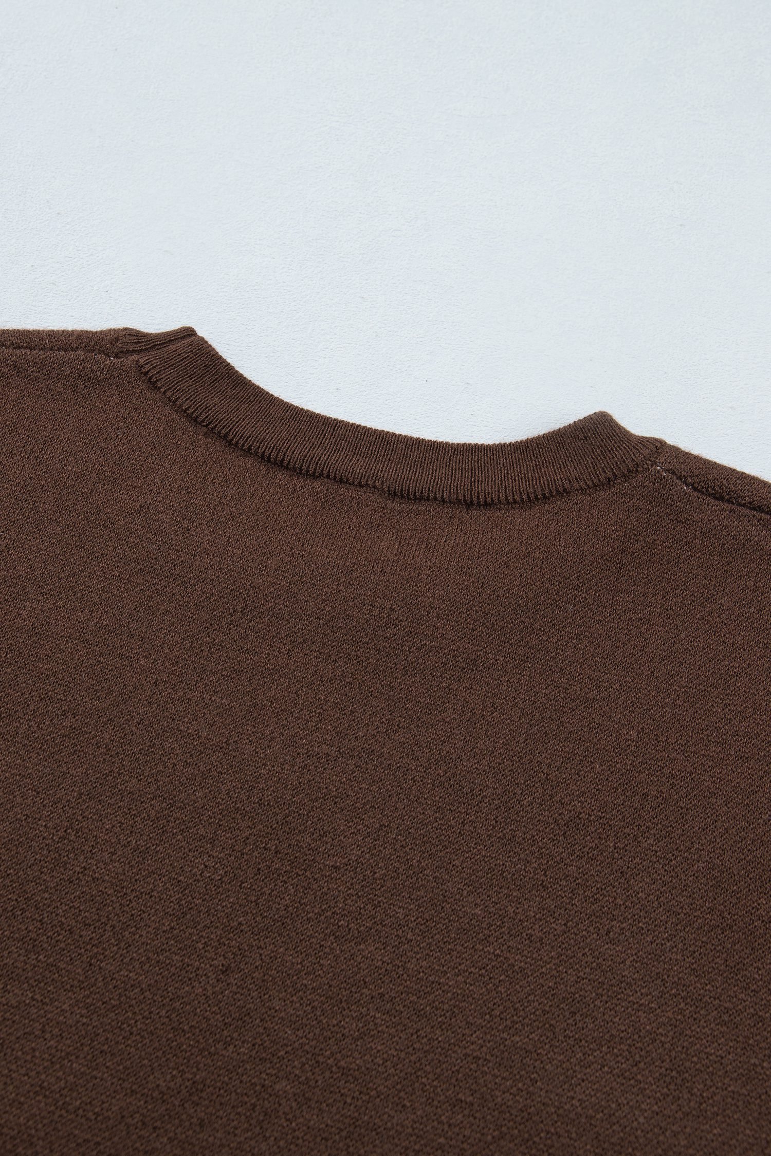 Brown Western Print Short Sleeve Knit Casual Sweater - Image 15
