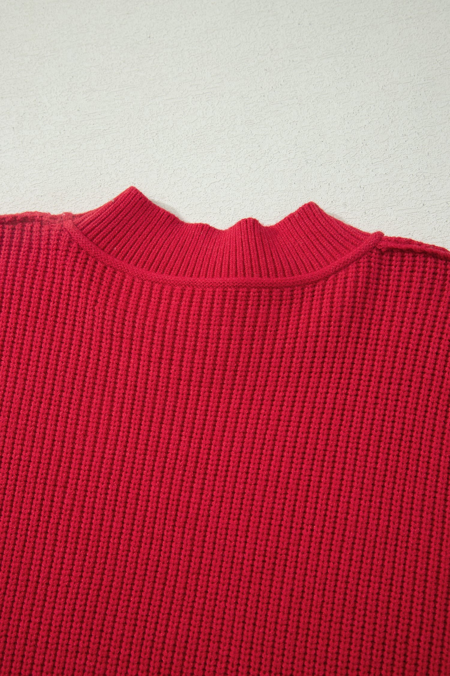 Red Dahlia Long Sleeve Ribbed Knit Stand Neck Regular Fit Sweater - Image 10