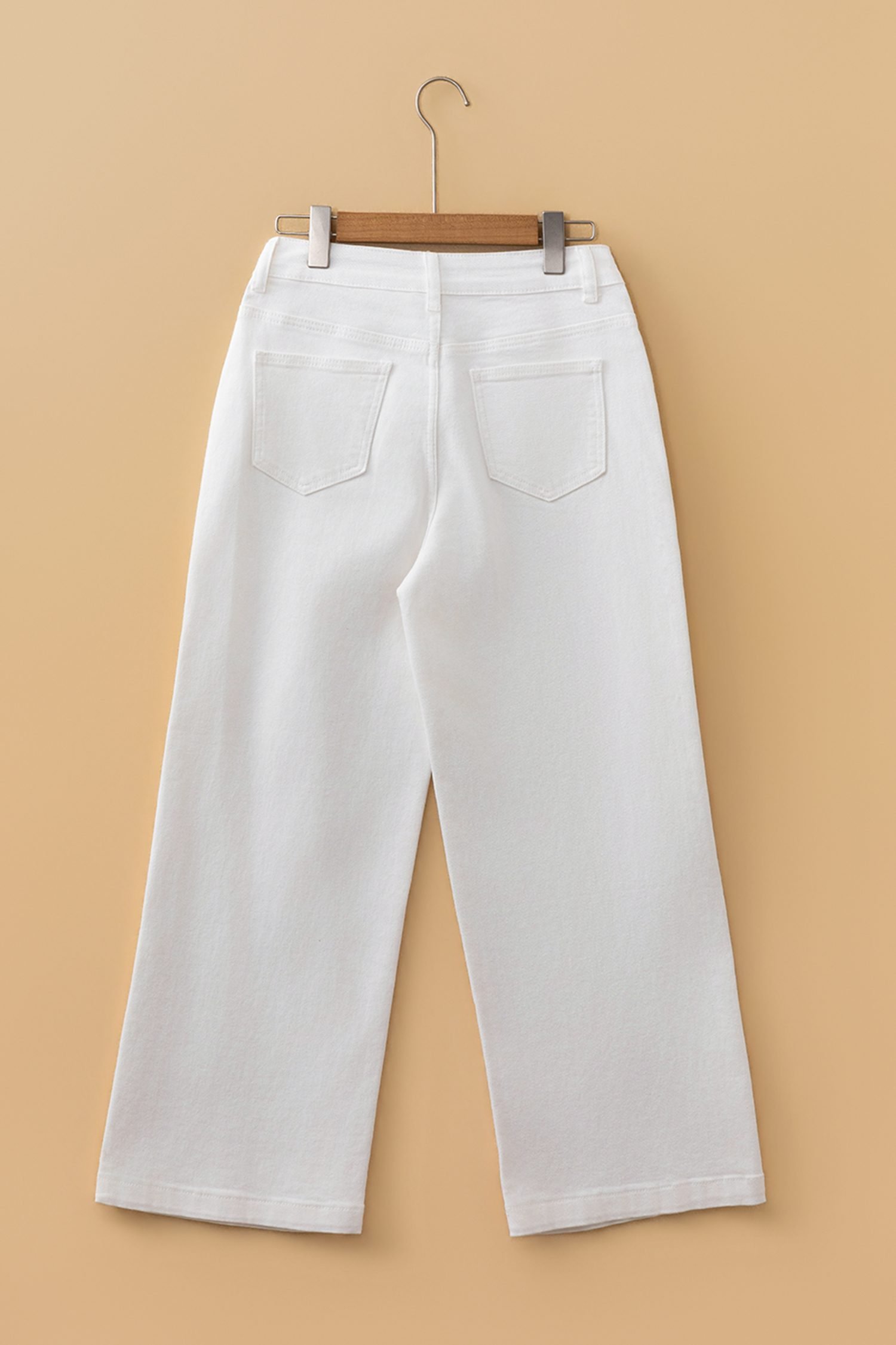 White Pearl Embellished Side Seam Ankle-length Shift Jeans - Image 6