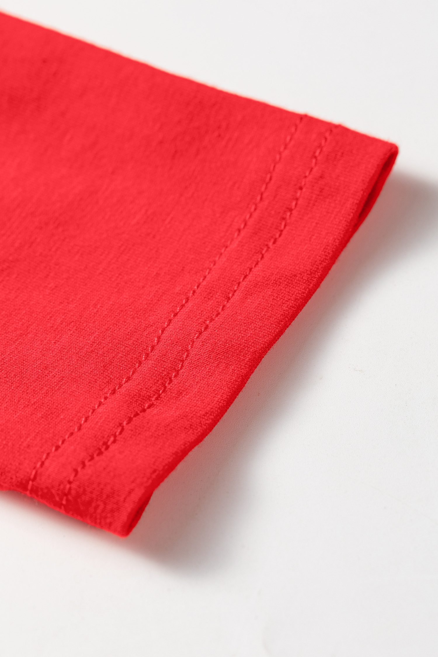 Fiery Red U Neck Long Sleeve Fit and Flare Short Dress