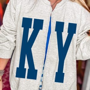 Light Grey Casual KY Open Front Tunic Sweatshirt