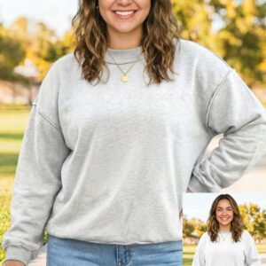 Light Grey Exposed Seam Detail Reversible Double Wear Plus Size Sweatshirt