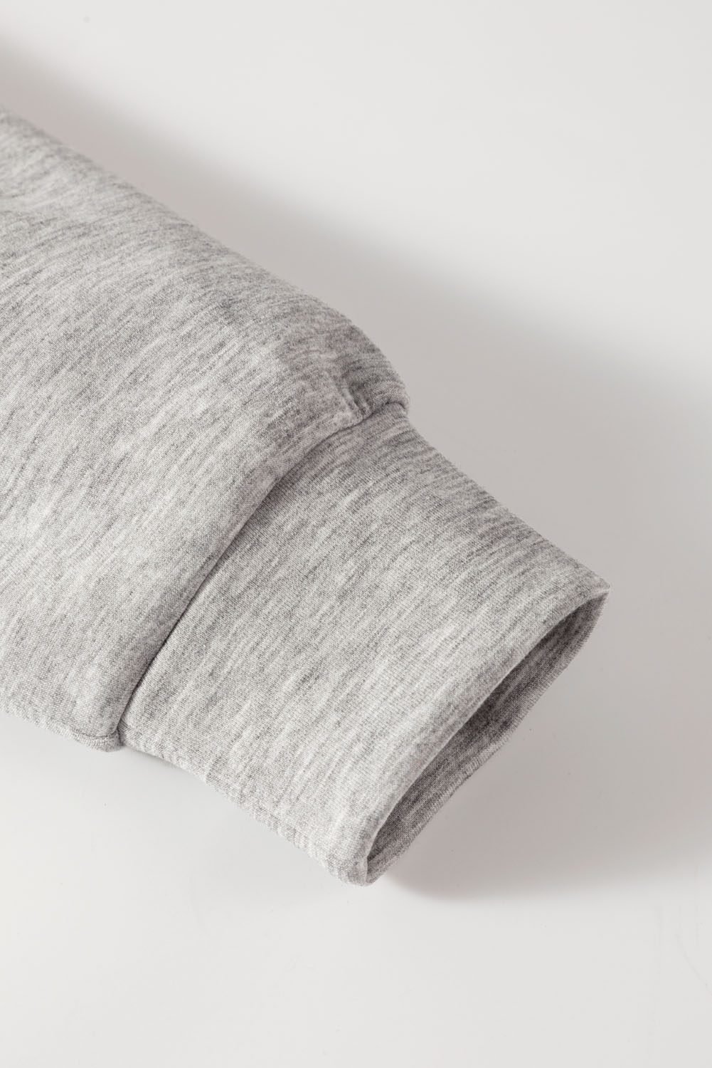 Light Grey Solid Zip Sailor Collar Pullover Athleisure Sweatpants 2pcs Set