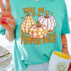 Mint Green Halloween Pumpkin Patch Graphic Tee
