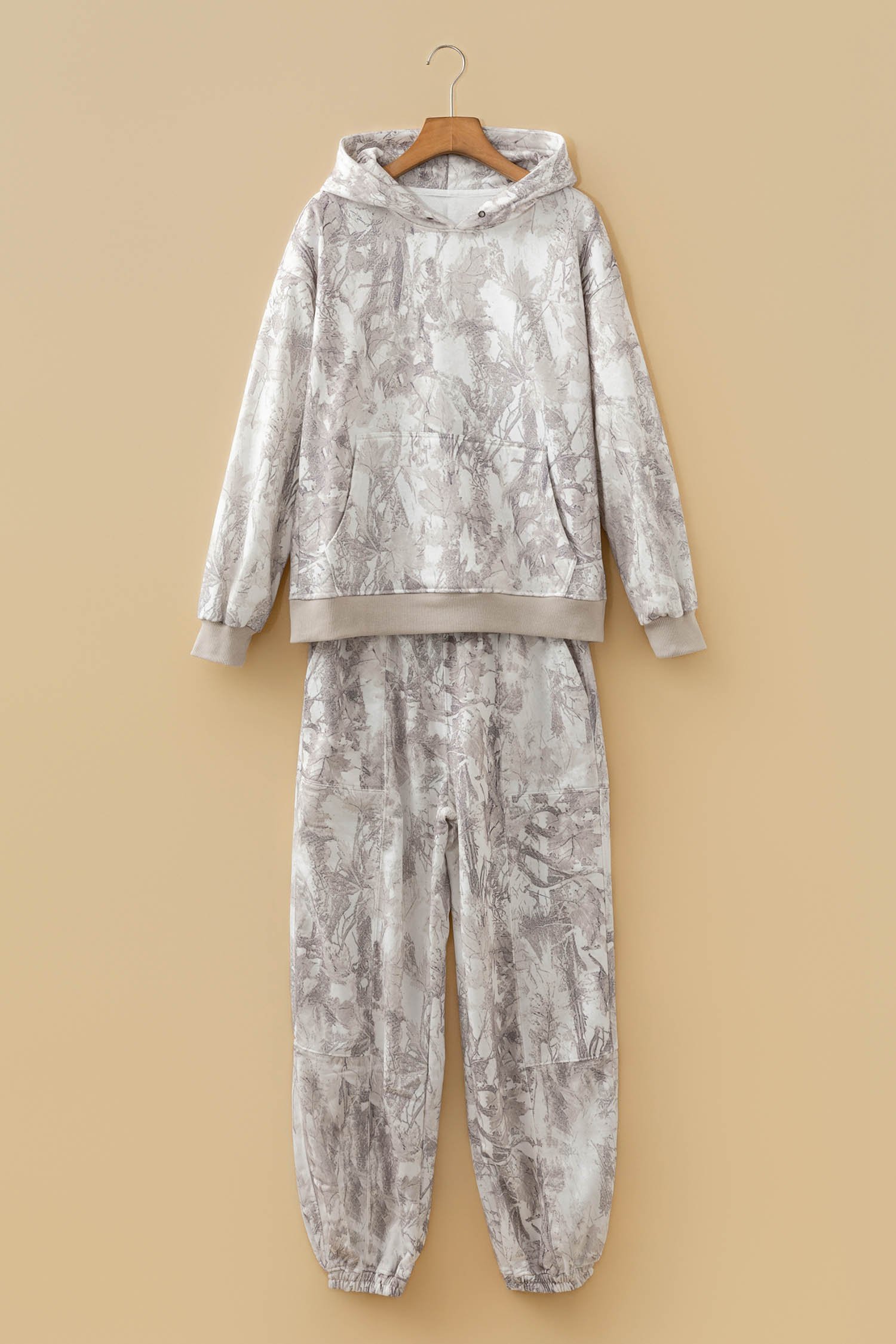 Multicolour Abstract Print Long Sleeve Elastic Waist Pant Set