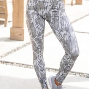Multicolour Camouflage Pattern High Waist Leggings