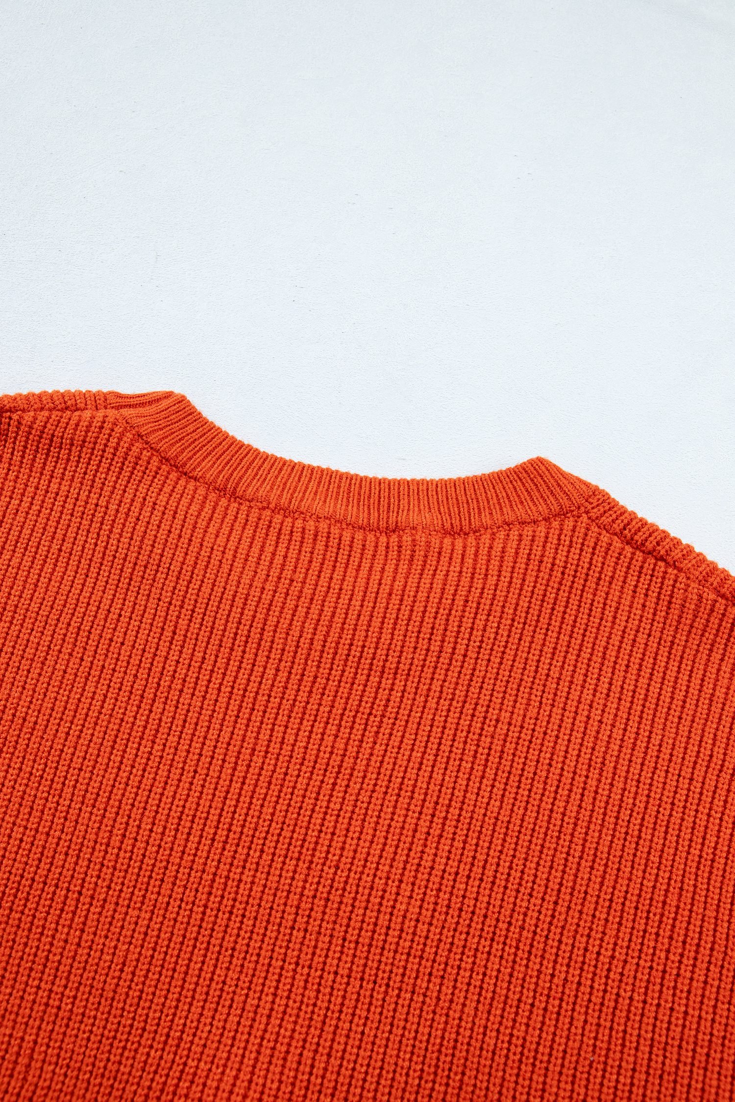 Orange Drop Shoulder Long Sleeve Round Neck Halloween Sweater