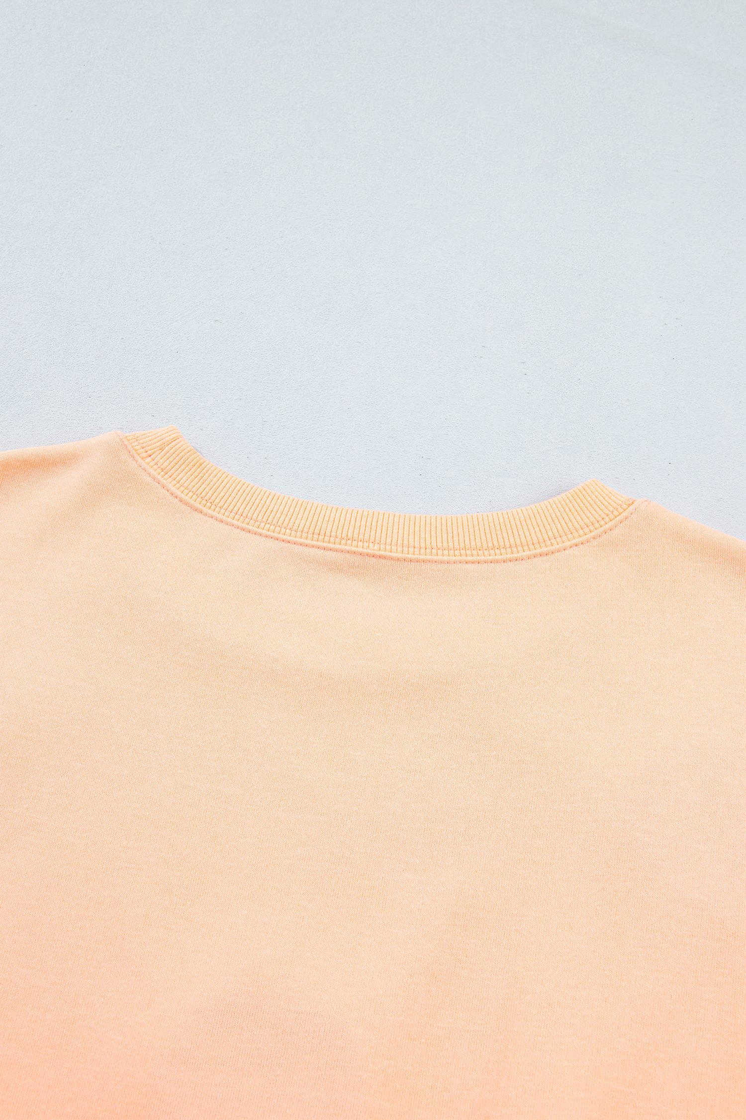 Orange Embroidered Pumpkin Face Drop Shoulder Sweatshirt