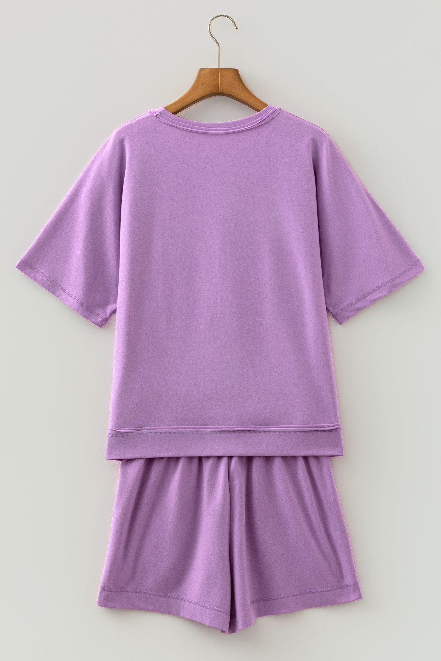 Orchid Bouquet Raw Edge Patch Pocket Oversized Top and Shorts Set