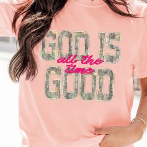 Pink Casual Heat Transferring Slogan Pattern T-Shirt