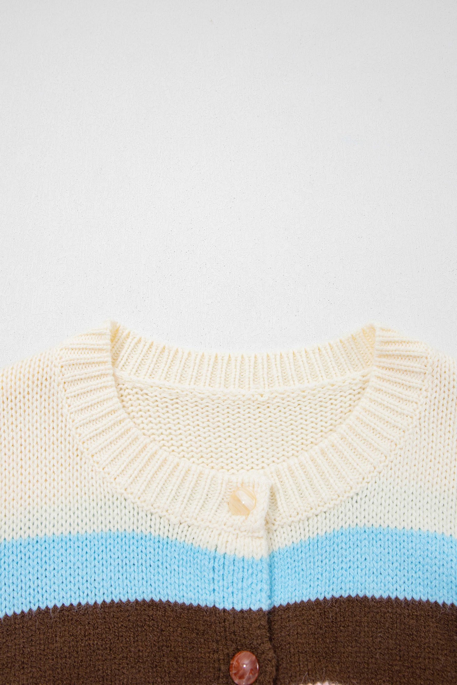Pink Stripe Striped Colorblock Drop Shoulder Cardigan