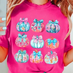Rose Red Floral Pumpkin Graphic Thanksgiving T-Shirt