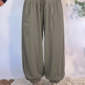 Seagrass Elastic Waist Drawstring Wide Leg Full Length Pants