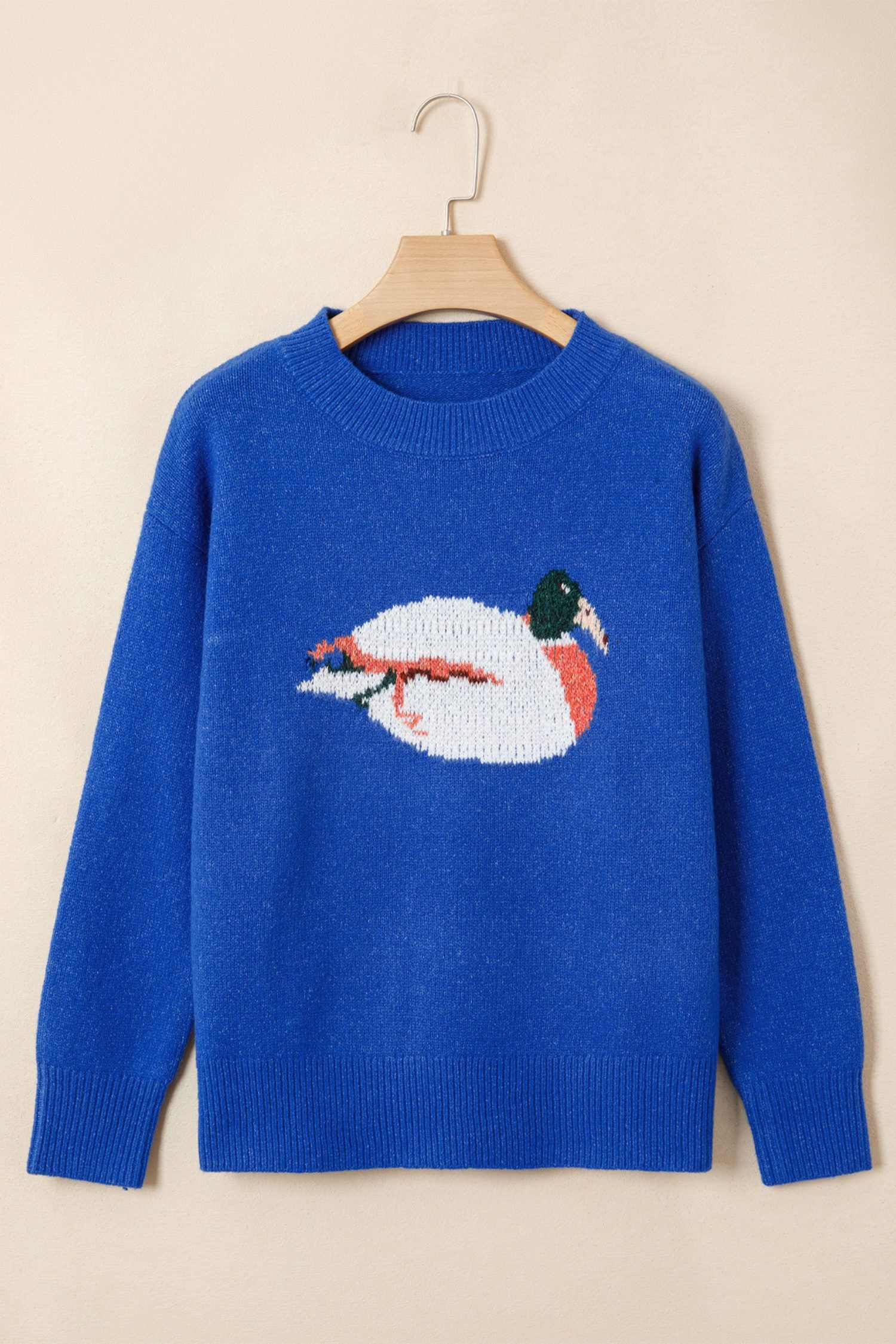 Sky Blue Drop Shoulder Long Sleeve Sweater