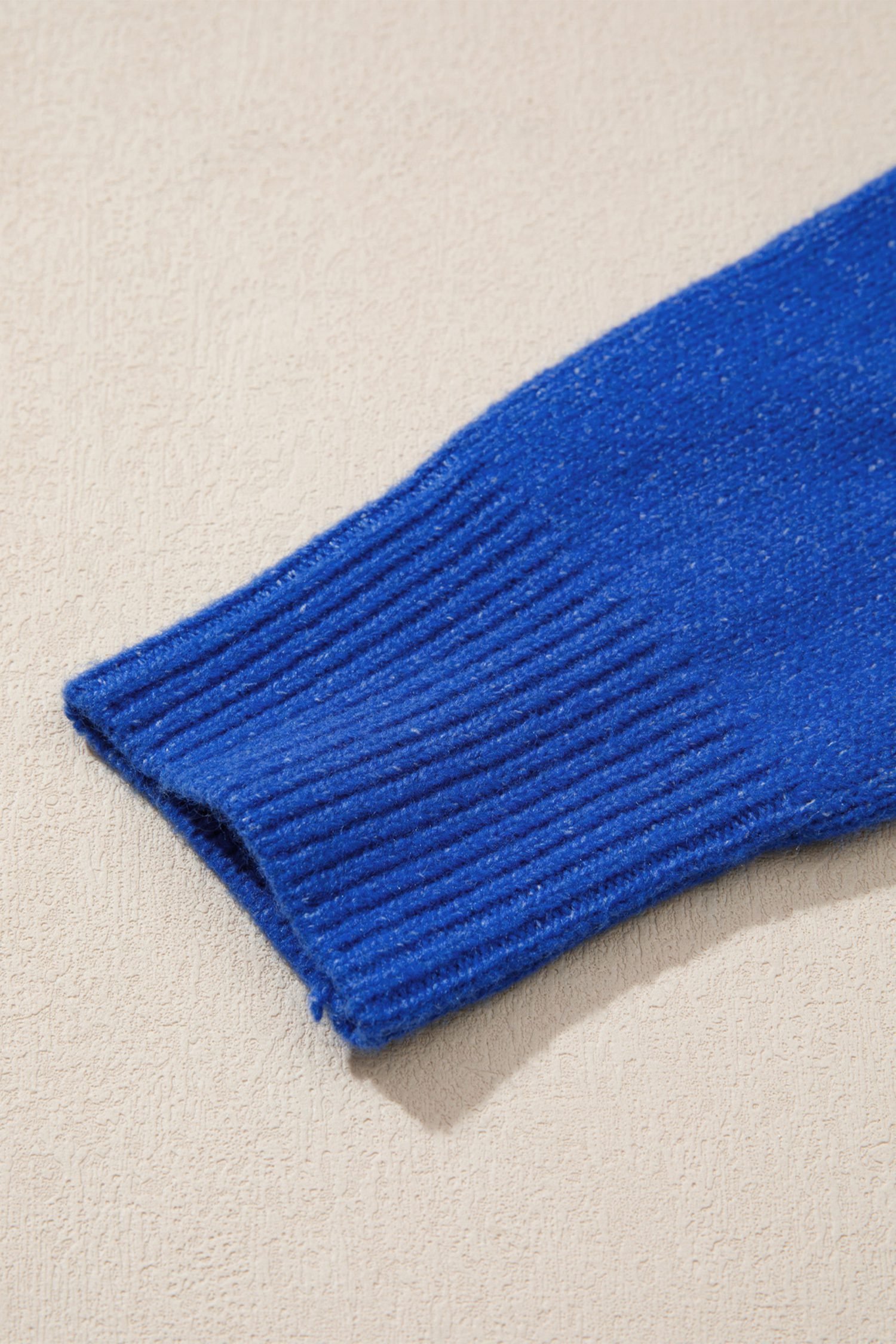 Sky Blue Drop Shoulder Long Sleeve Sweater