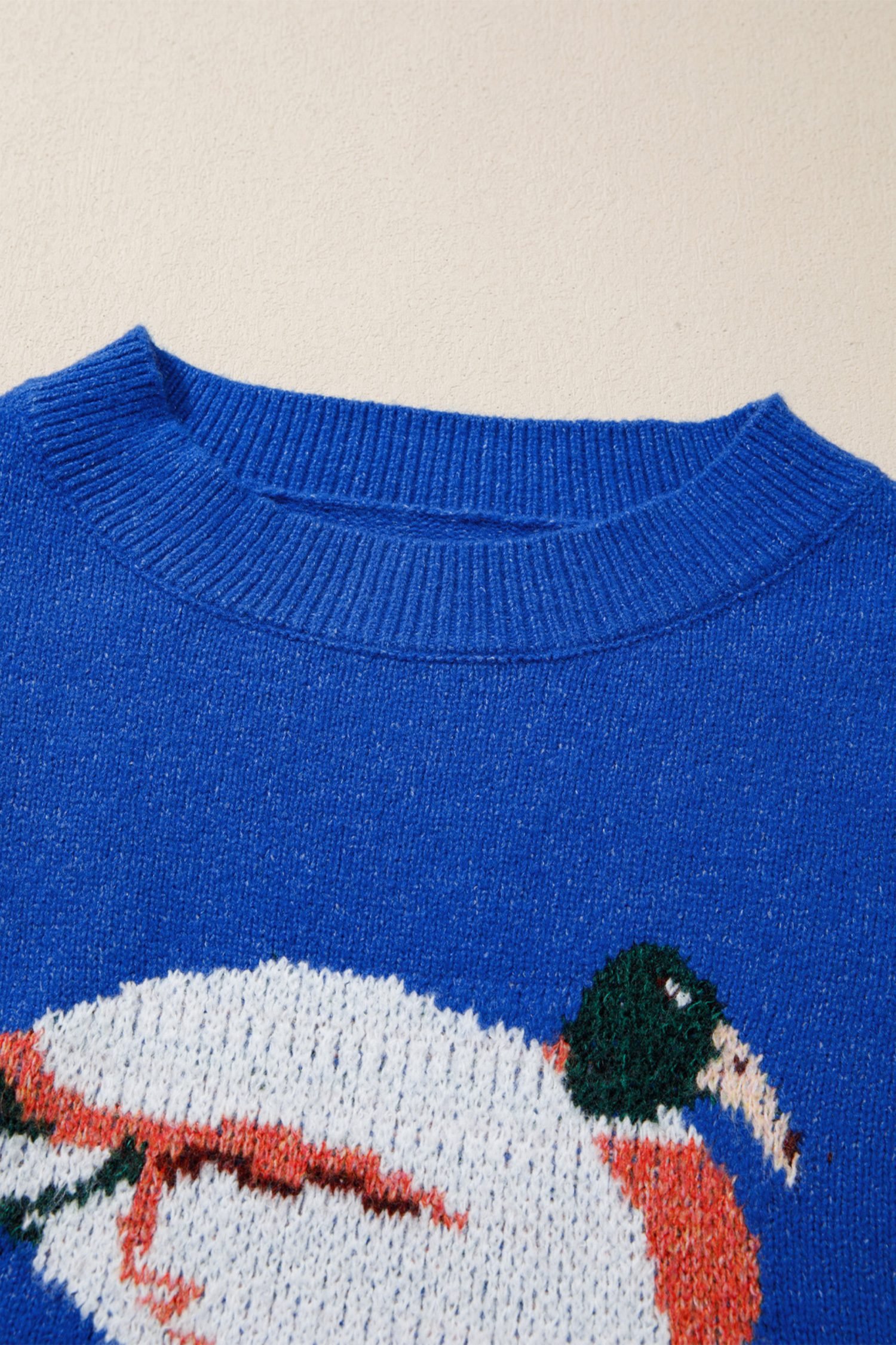 Sky Blue Drop Shoulder Long Sleeve Sweater