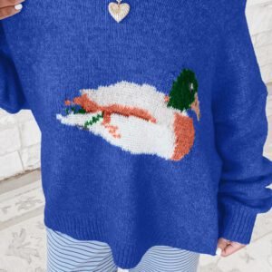 Sky Blue Drop Shoulder Long Sleeve Sweater