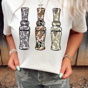 White Stylish Camo Graphic Round Neck Casual T Shirt