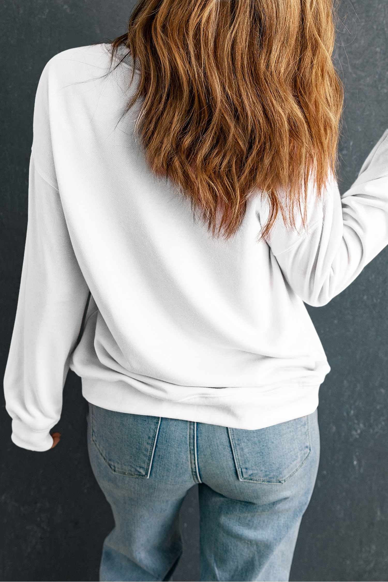 White Western Cowboy Cheetah Graphic Relaxed Pullover Sweatshirt