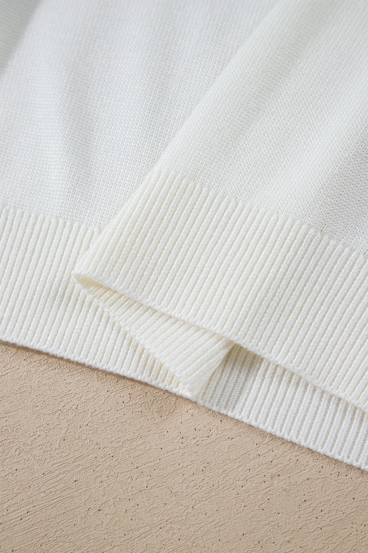 White Western Floral Print Short Sleeve Square Collar Knit Sweater