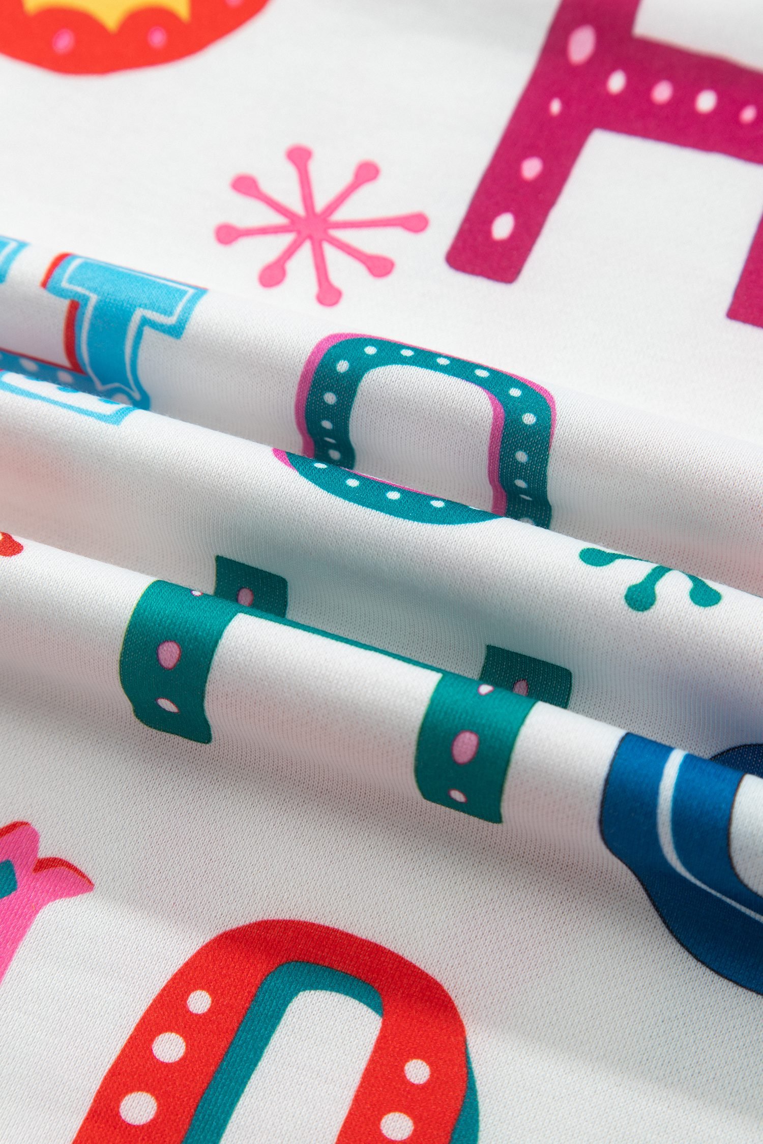 Multicolour Ho Ho Ho Print Long Sleeve Lounge Set