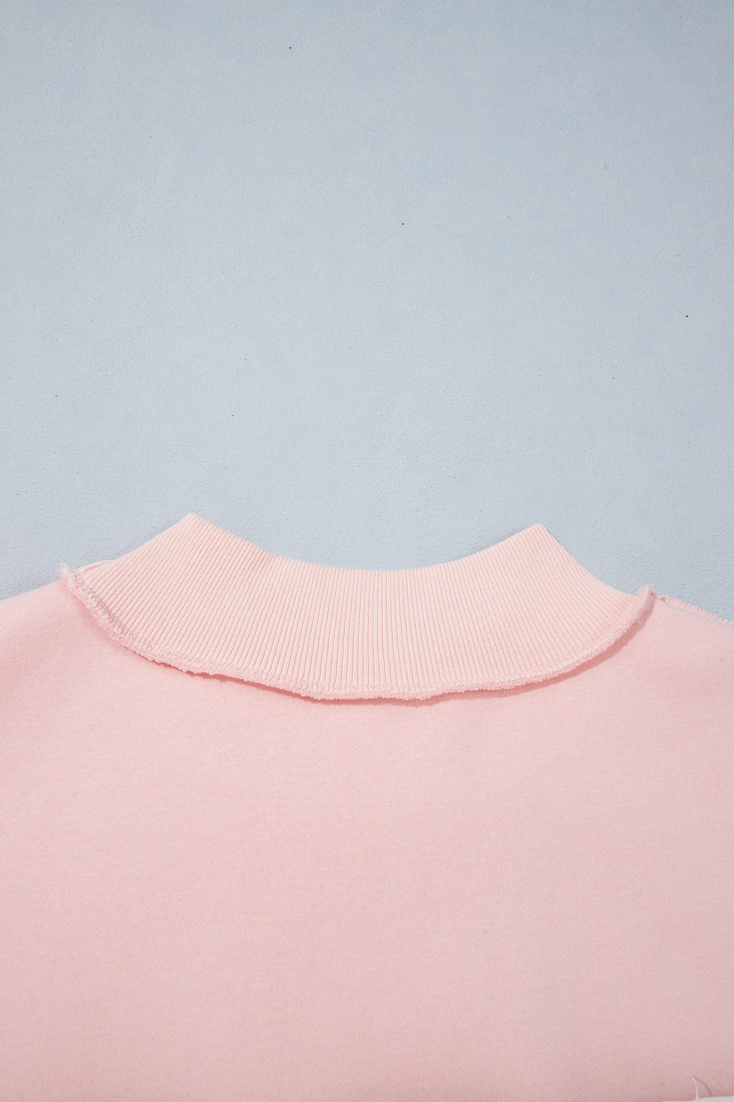 Pink Saved By Grace Embroidered Detail Letter Graphic High Neck Sweatshirt