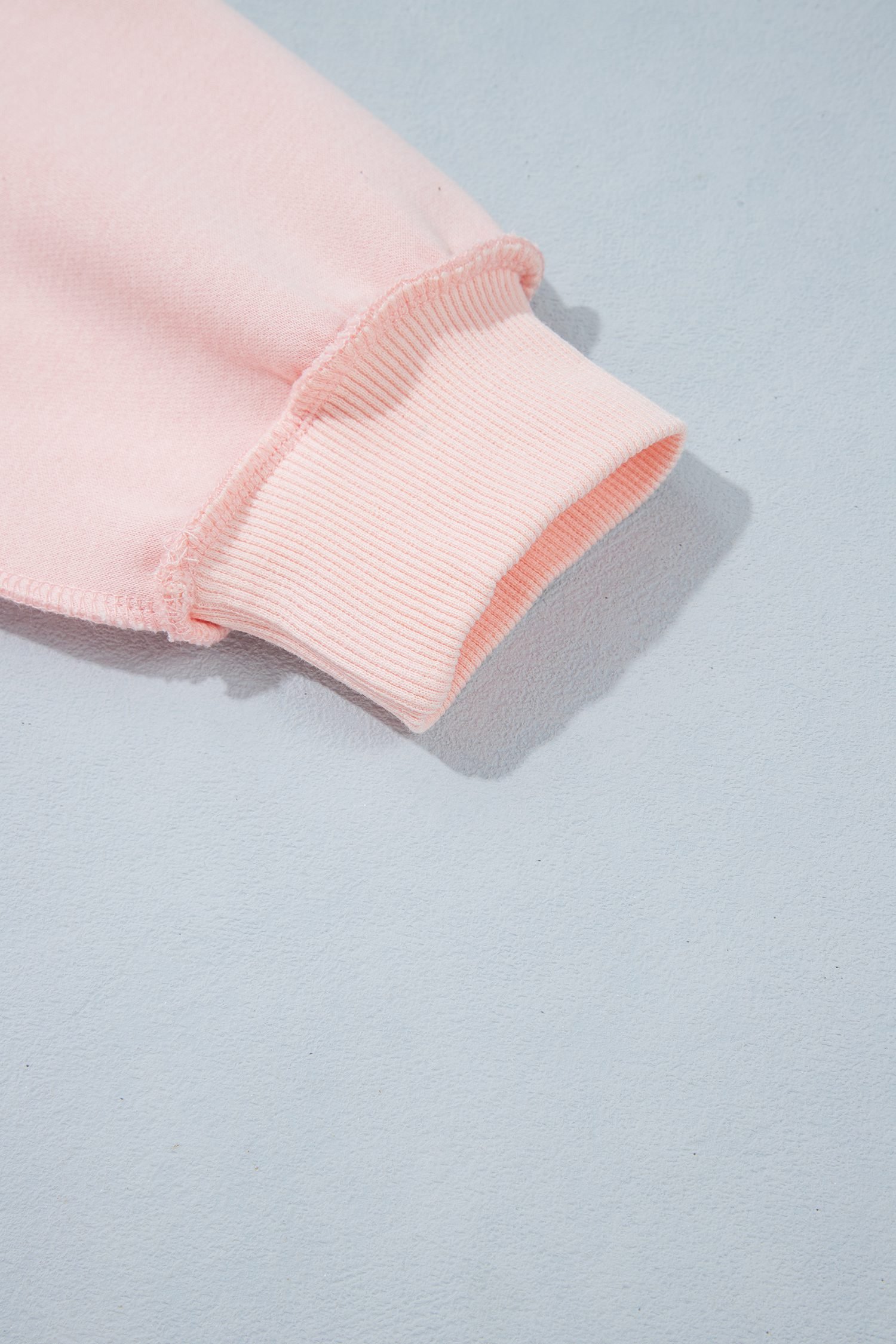 Pink Saved By Grace Embroidered Detail Letter Graphic High Neck Sweatshirt